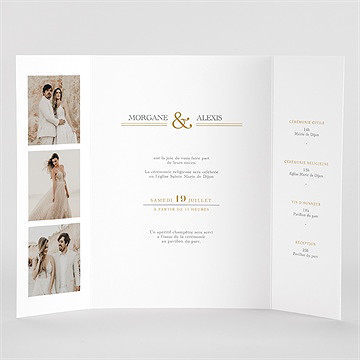 Faire-part mariage lettre moderne 2 volets - Vue Interieur