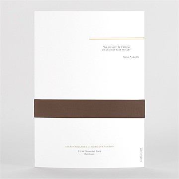 Faire-part mariage lettre moderne 2 volets - Vue de Dos