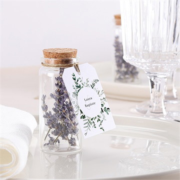 Mignonette mariage végétal étiquette - Mise en situation