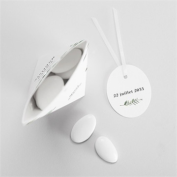 Boîte de dragées mariage végétal étui - Mise en situation