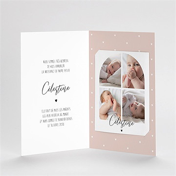 Faire-part naissance petit chéri plié duo - Intérieur du remerciement