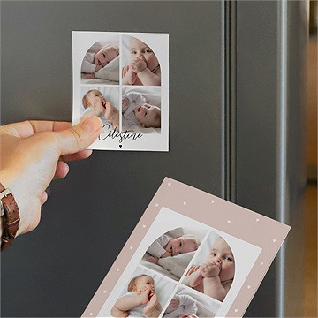 Faire-part naissance petit chéri magnet duo - Mise en situation
