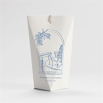 Boîte de dragées mariage dolce vita étui - Dos de la boîte