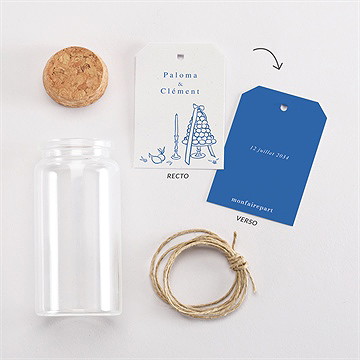 Mignonette mariage dolce vita étiquette - Vue d'ensemble