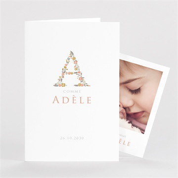 Faire-part naissance belle initiale plié duo