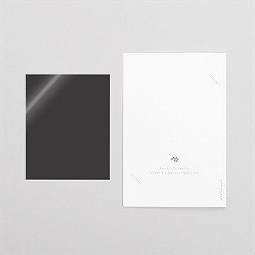 Faire-part naissance belle initiale plié duo - Dos du faire-part