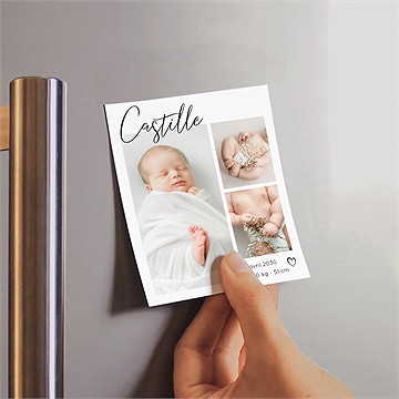 Faire-part naissance mon pele mele photo plié duo - Mise en situation