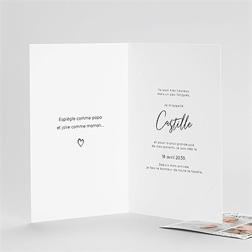 Faire-part naissance mon pele mele photo plié duo - Détail du faire-part