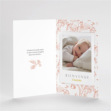 Faire-part naissance notre joie plié duo - Intérieur du faire-part