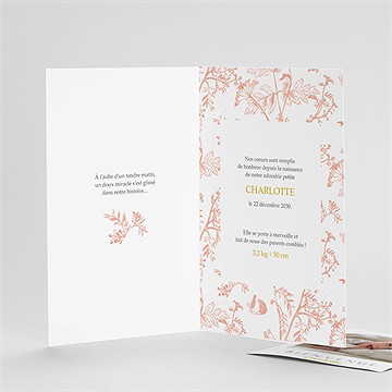 Faire-part naissance notre joie plié duo - Détail du faire-part