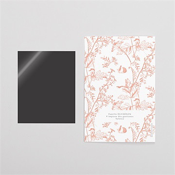 Faire-part naissance notre joie plié duo - Dos du faire-part