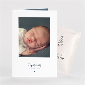 Faire-part naissance notre petit coeur avec graines