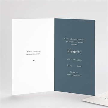 Faire-part naissance notre petit coeur avec graines - Intérieur du faire-part