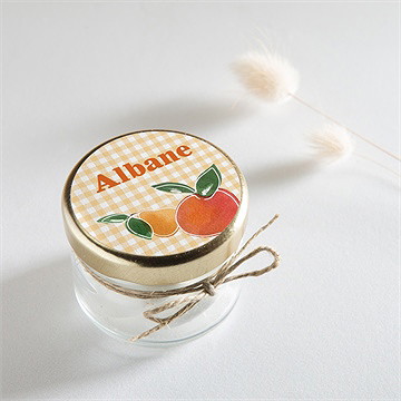 Sticker naissance vichy fruité - Mise en situation