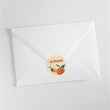 Sticker naissance vichy fruité - Mise en situation