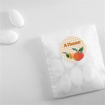 Sticker naissance vichy fruité - Mise en situation