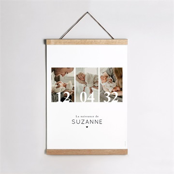 Affiche naissance notre bonheur pochette duo