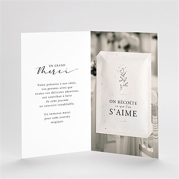 Remerciement mariage liés avec graines - Intérieur du remerciement