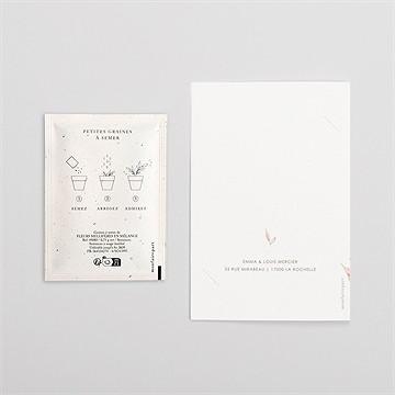 Remerciement mariage notre lien avec graines - Dos du remerciement