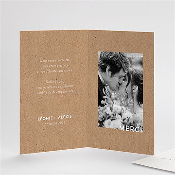 Remerciement mariage uniques empreintes avec graine - Détail du remerciement