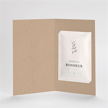 Faire-part naissance kraft garçon avec graines - Mise en situation