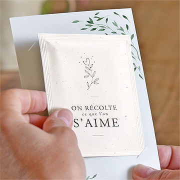 Remerciement mariage l'olivier avec graines - Intérieur du remerciement