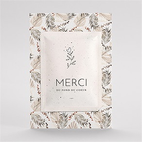 Remerciement mariage pampa avec graines