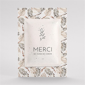 Remerciement mariage pampa avec graines