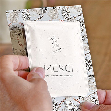 Remerciement mariage pampa avec graines - Intérieur du remerciement