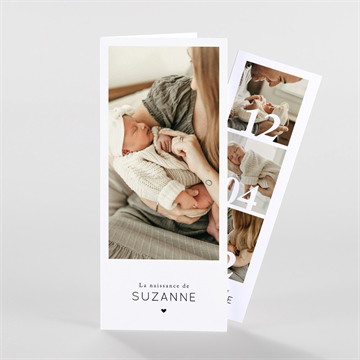 Faire-part naissance notre grand bonheur photomaton