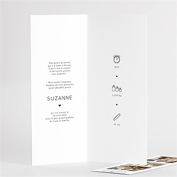 Faire-part naissance notre grand bonheur photomaton - Intérieur du faire-part