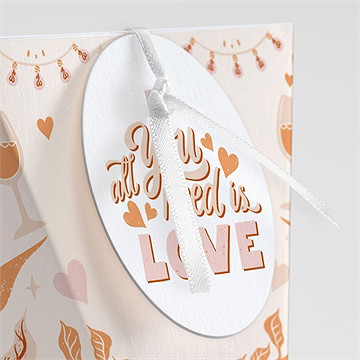 Boîte de dragées mariage hippie étui - Détail de la boîte