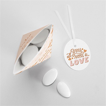 Boîte de dragées mariage hippie étui - Mise en situation