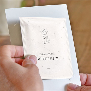 Faire-part naissance a vous de jouer graines - Mise en situation