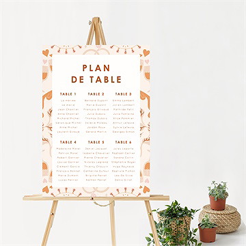 Plan de table mariage hippie - Mise en situation