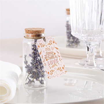 Mignonette mariage hippie étiquette - Mise en situation