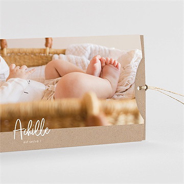 Faire-part naissance kraft garçon pochette