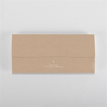 Faire-part naissance kraft garçon pochette - Dos du faire-part