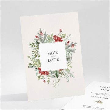 Save the Date mariage jardin fleuri étui