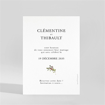 Save the Date mariage jardin fleuri - Dos de la carte