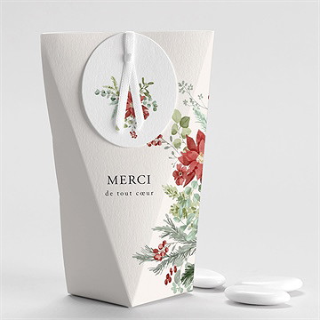 Boîte de dragées mariage jardin fleuri étui