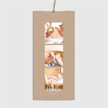 Faire-part naissance kraft garçon pochette duo