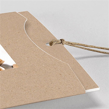Faire-part naissance kraft garçon pochette duo - Détail du faire-part