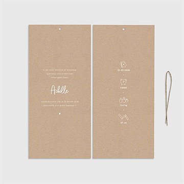 Faire-part naissance kraft garçon pochette duo - Cartes intérieures recto
