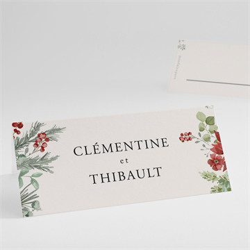 Marque-place mariage jardin fleuri étui