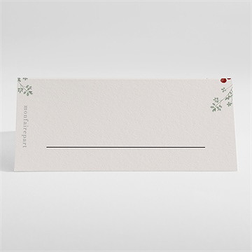 Marque-place mariage jardin fleuri - Dos du marque-place