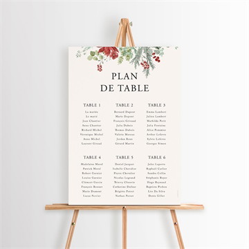Plan de table mariage jardin fleuri étui