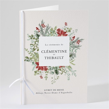 Livret de messe mariage jardin fleuri étui