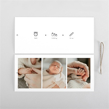 Faire-part naissance notre bonheur pochette duo - Cartes intérieures verso