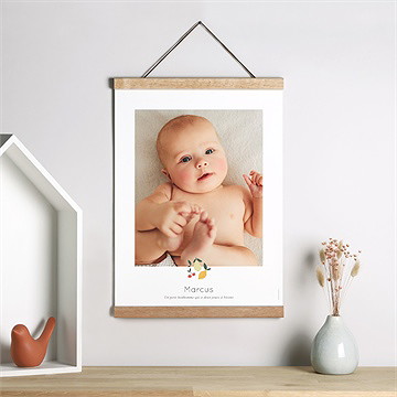 Affiche naissance citrons et fruits - Mise en situation